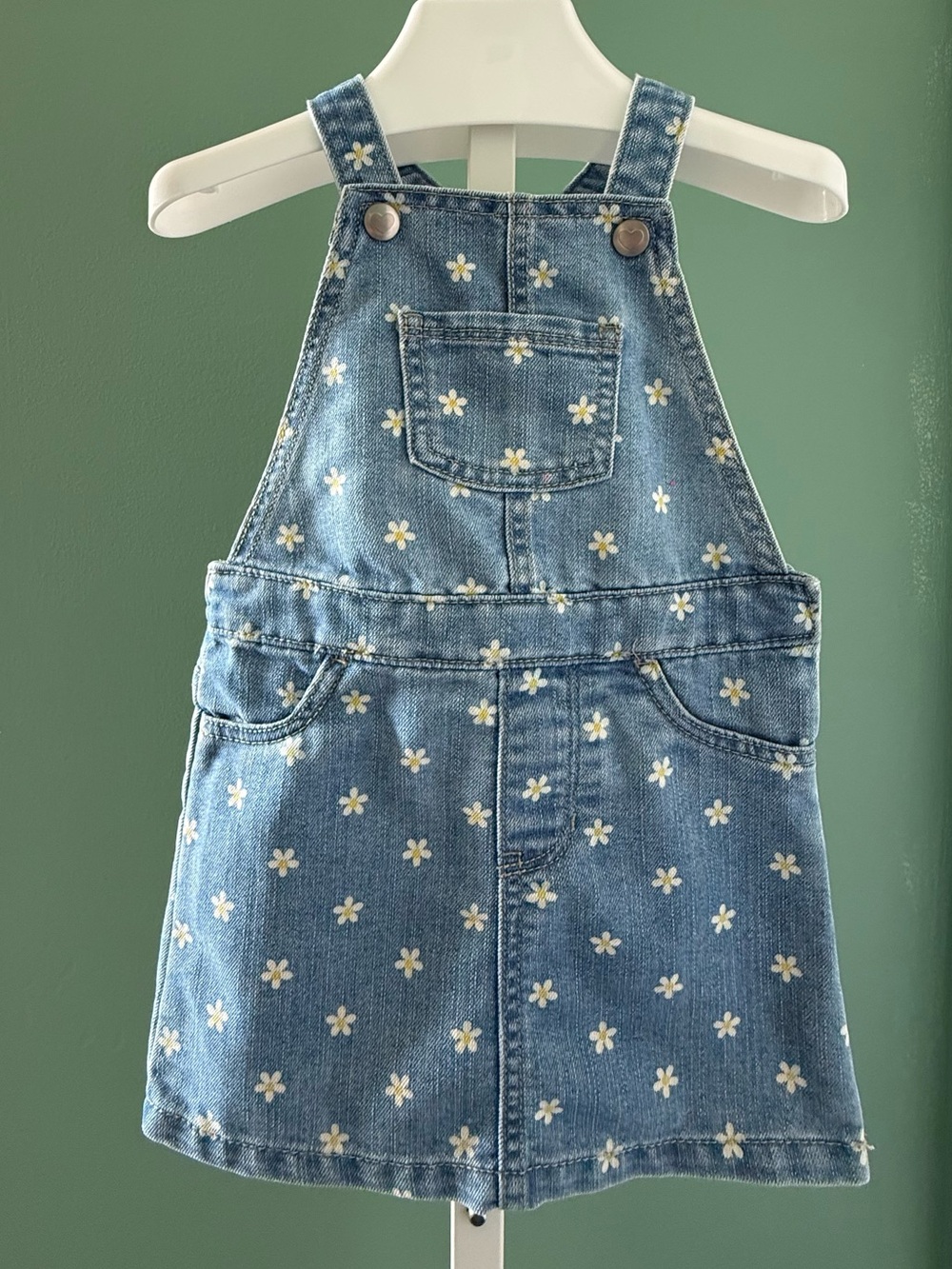 The Children's Place Blue Denim Daisy Overall Dress